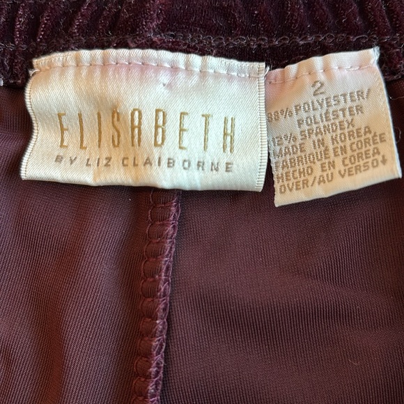 ELISABETH by Liz Claiborne Velour Lounge Pants 2X Purple Soft Pockets - Picture 7 of 9